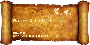 Mangold Ajád névjegykártya